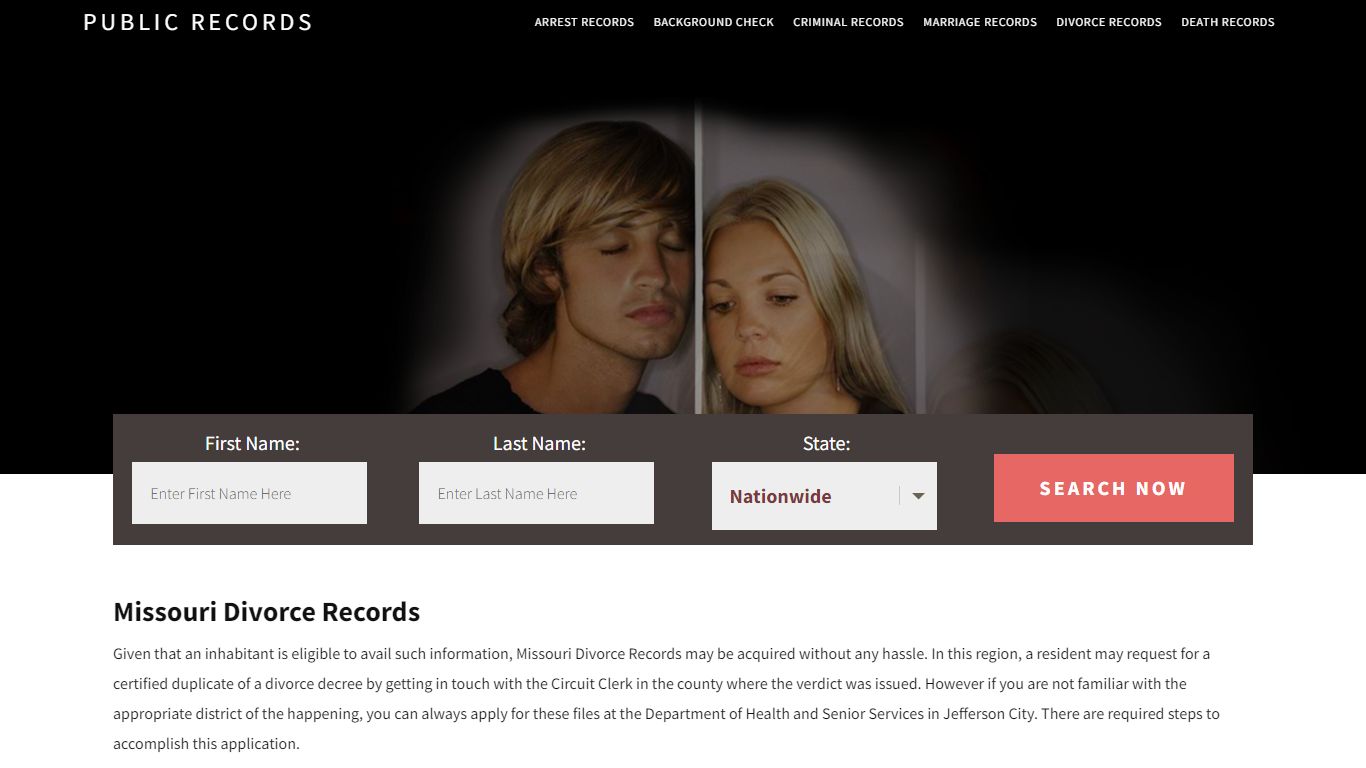 Missouri Divorce Records | Enter Name and Search. 14Days Free